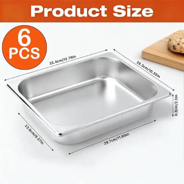 Set 6 Sartenes Acero Inox 2.5pulg Profundidad Cocina