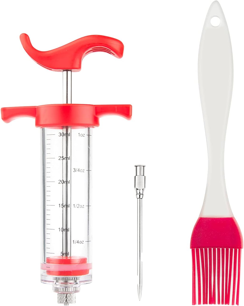 Kit inyector carne jeringa plástico aguja atornillada