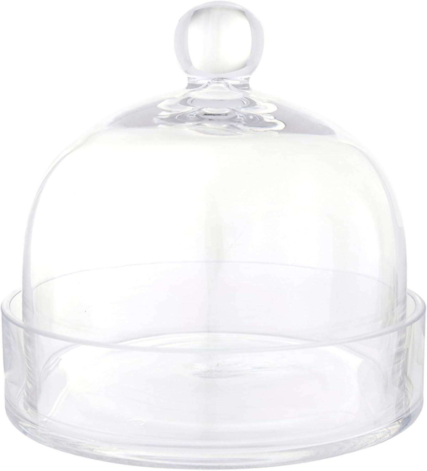 Bandeja postre plato vidrio cloche 7.75x7 transparente