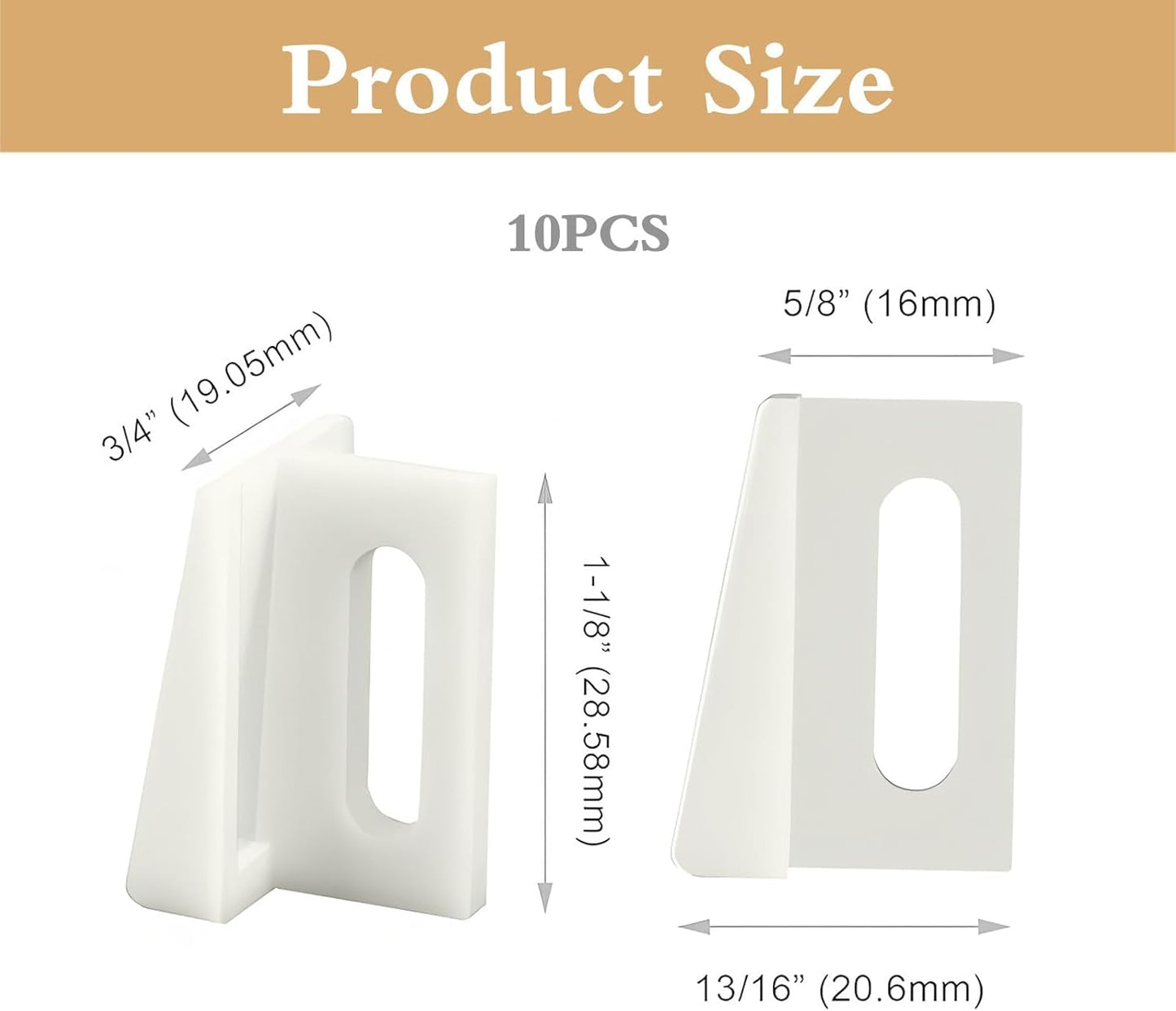 10 Pzas Guía puerta corredera plástico blanco para armarios