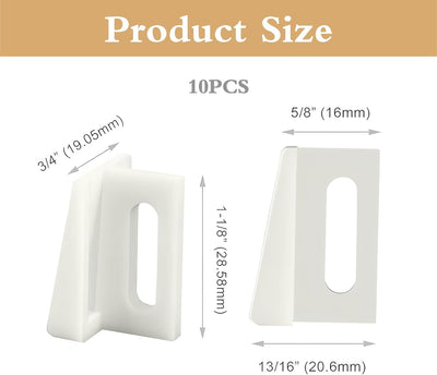 10 Pzas Guía puerta corredera plástico blanco para armarios