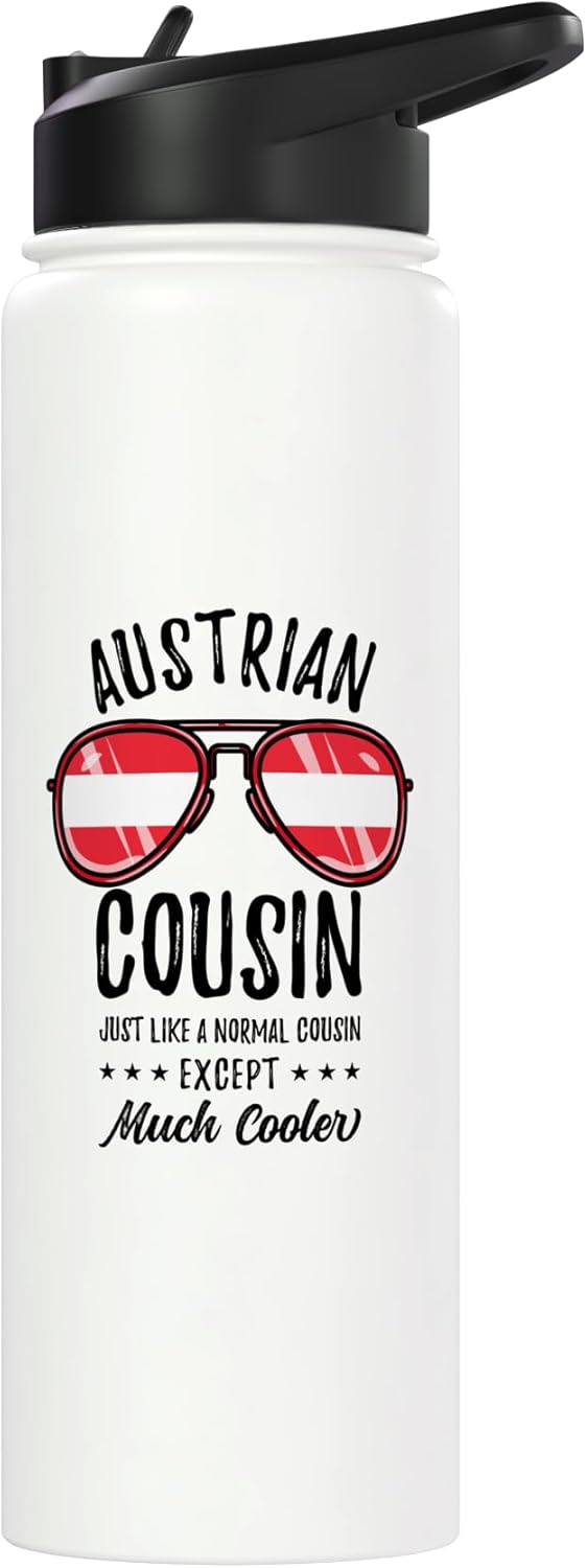 Botella de agua acero inoxidable aislada estilo austriaco
