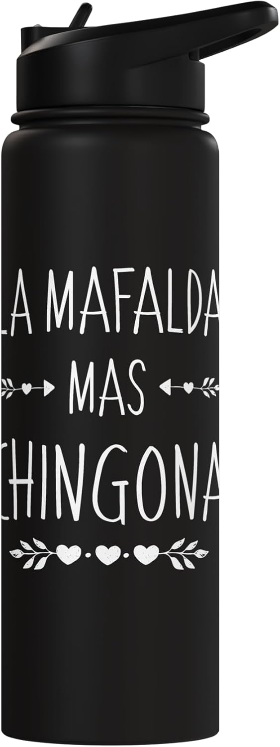 Botella de agua aislada de acero inoxidable Mafalda Mas Chingona