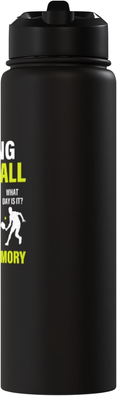 Botella de agua acero inoxidable con slogan de pickleball