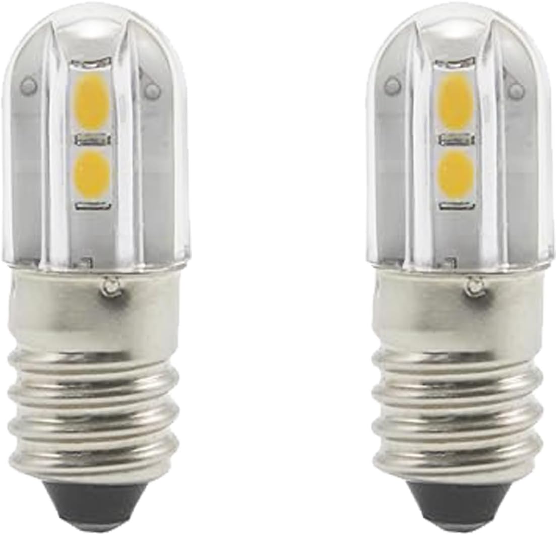 2 Bombillas E10 Luz Blanca Cálida para Faros Navidad