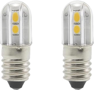 2 Bombillas E10 Luz Blanca Cálida para Faros Navidad