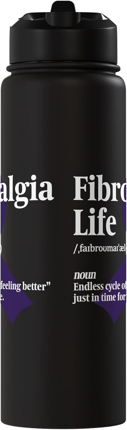 Botella agua acero inox aislada Fibromyalgia Warrior