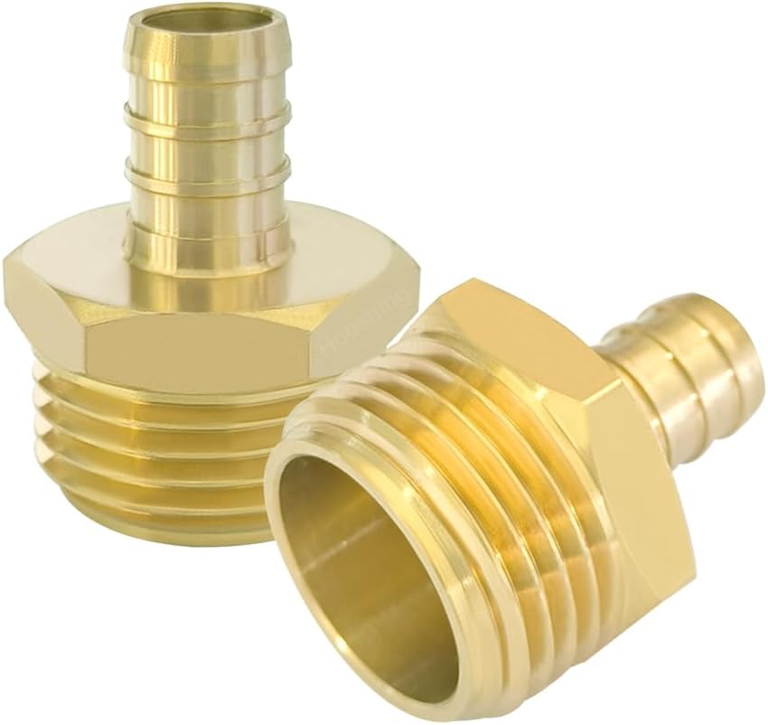 Conector Pex Macho 1/2 a 3/4 pulg latón para jardín