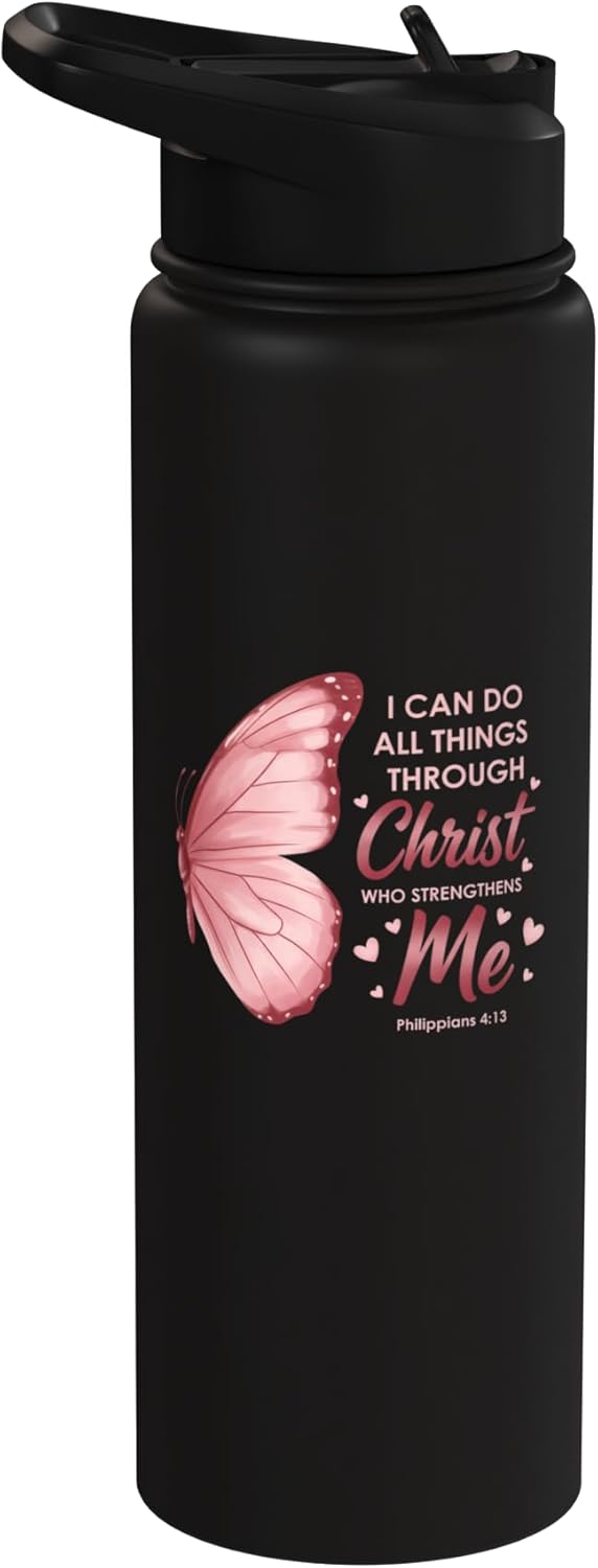 Botella de agua aislada acero inoxidable con mariposa Filipos
