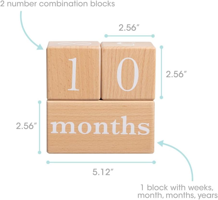 Bloques hitos madera bebé calendario cuenta regresiva