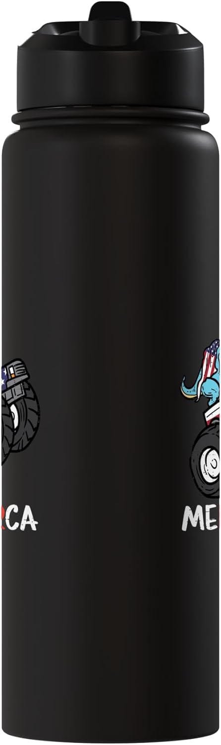 Botella de agua acero inoxidable dino camión patriota niños