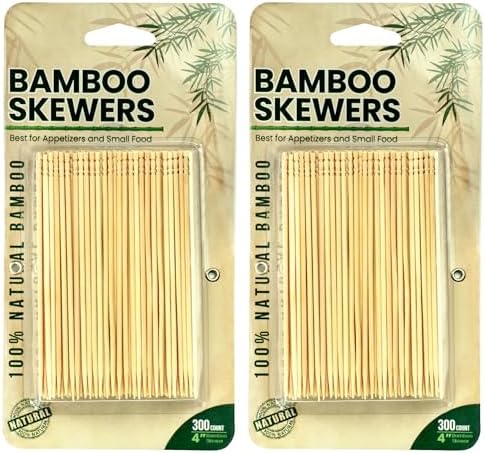 Brochetas bambú 4pulg mini púas madera cóctel 600 pzas