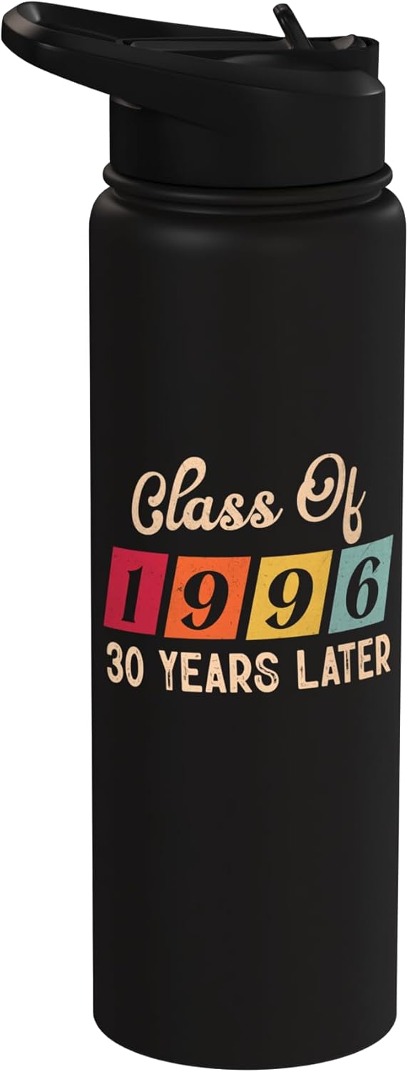 Botella de agua acero inoxidable vintage graduación 1996
