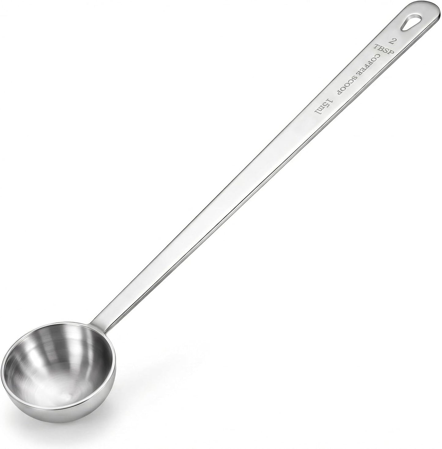 Cuchara de café de acero inoxidable con asa larga para granos y té