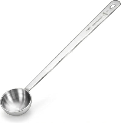Cuchara de café de acero inoxidable con asa larga para granos y té