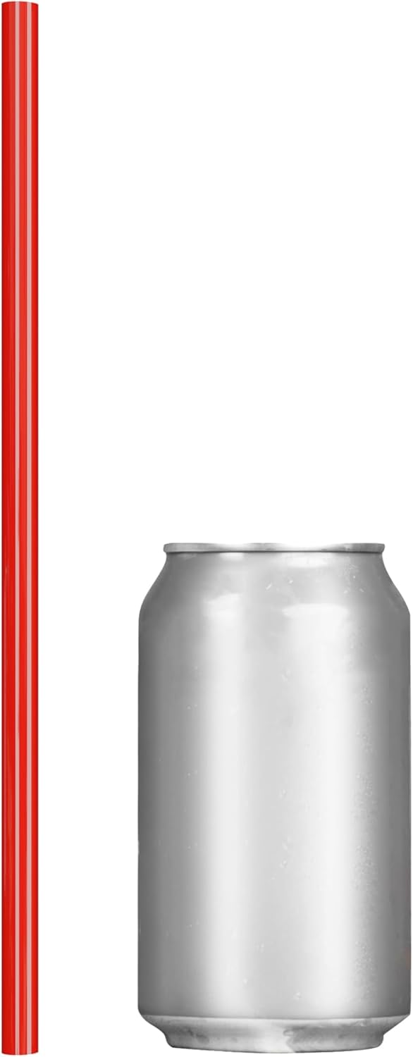 Pajitas anchas de plástico rojas para bebidas gruesas