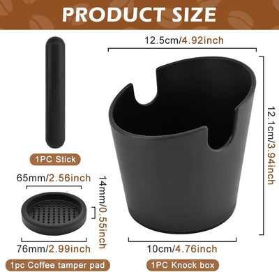 Caja de café 5 pulgadas con barra desmontable y almohadilla de silicona antideslizante