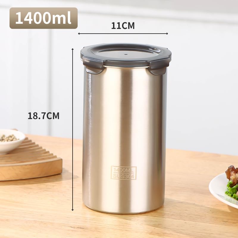 Recipiente café acero inox con tapa transparente hermético