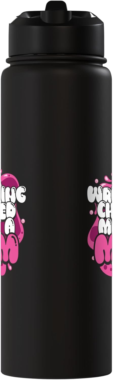 Botella de agua acero inoxidable aislada madre luchadora