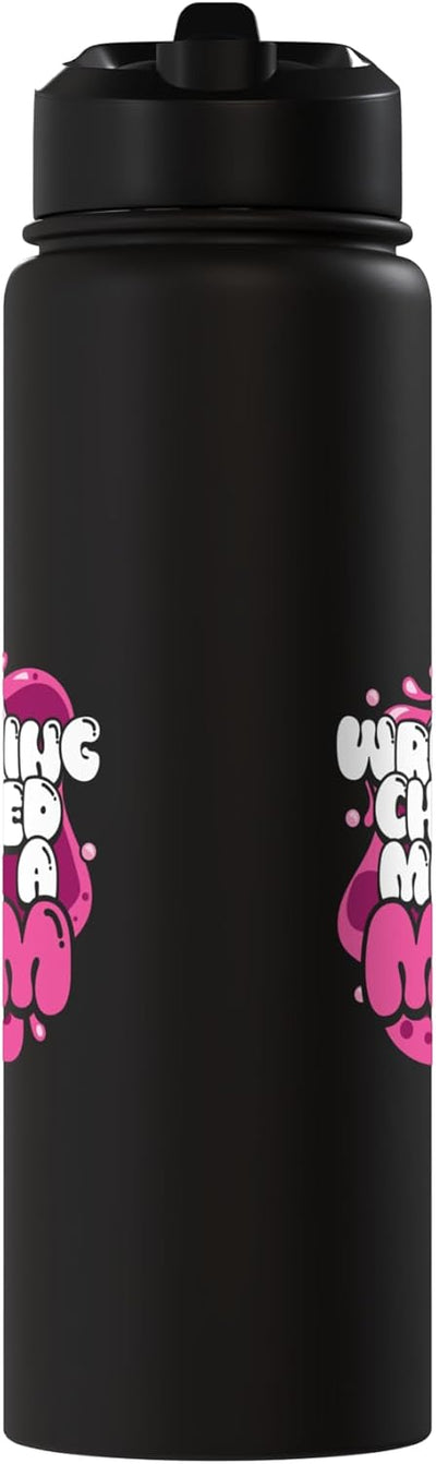 Botella de agua acero inoxidable aislada madre luchadora