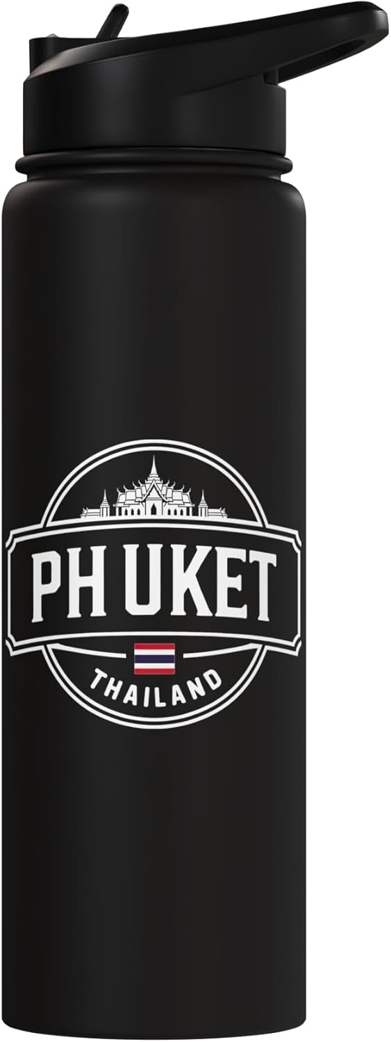 Botella de agua aislada de acero inoxidable Phuket Tropical