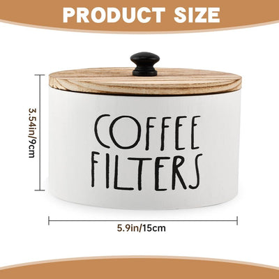 Soporte de madera para filtro de café con cesta y caja organizadora estilo granja