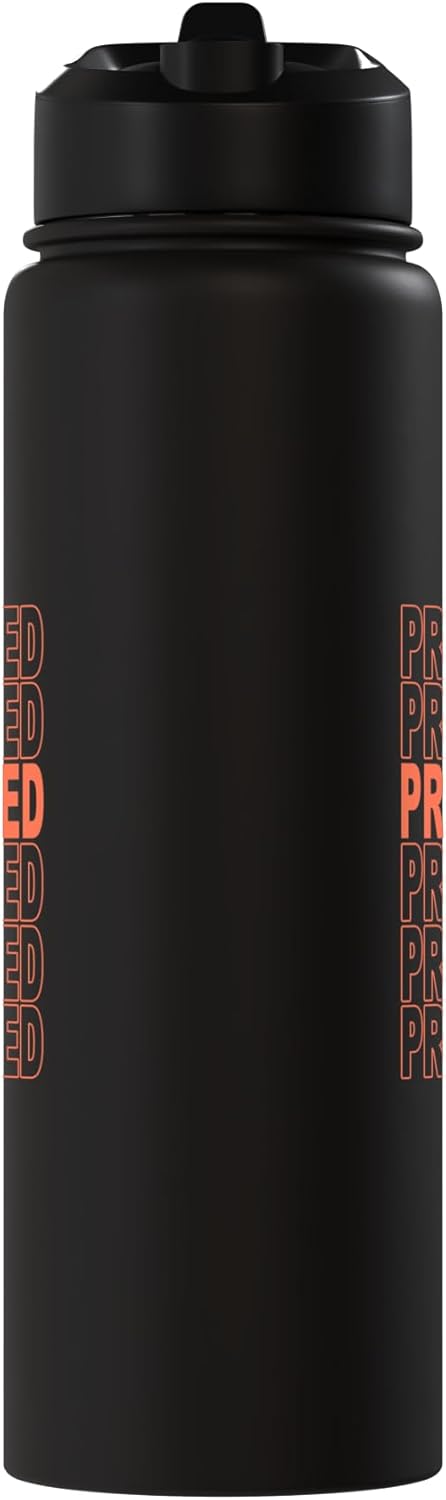 Botella agua acero inox aislada color coral