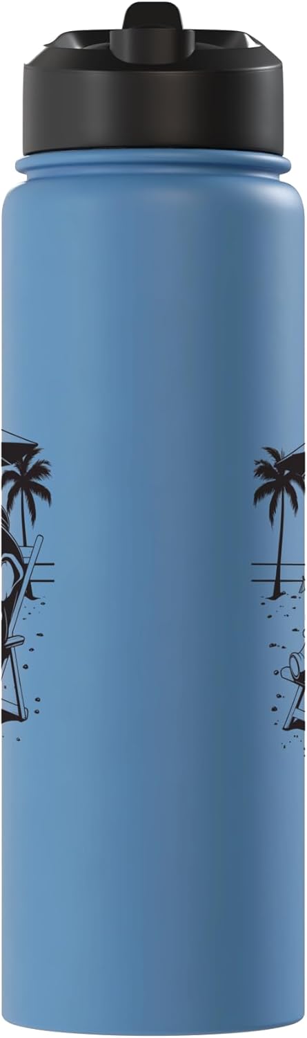 Botella agua acero inox aislada estilo vintage elefante
