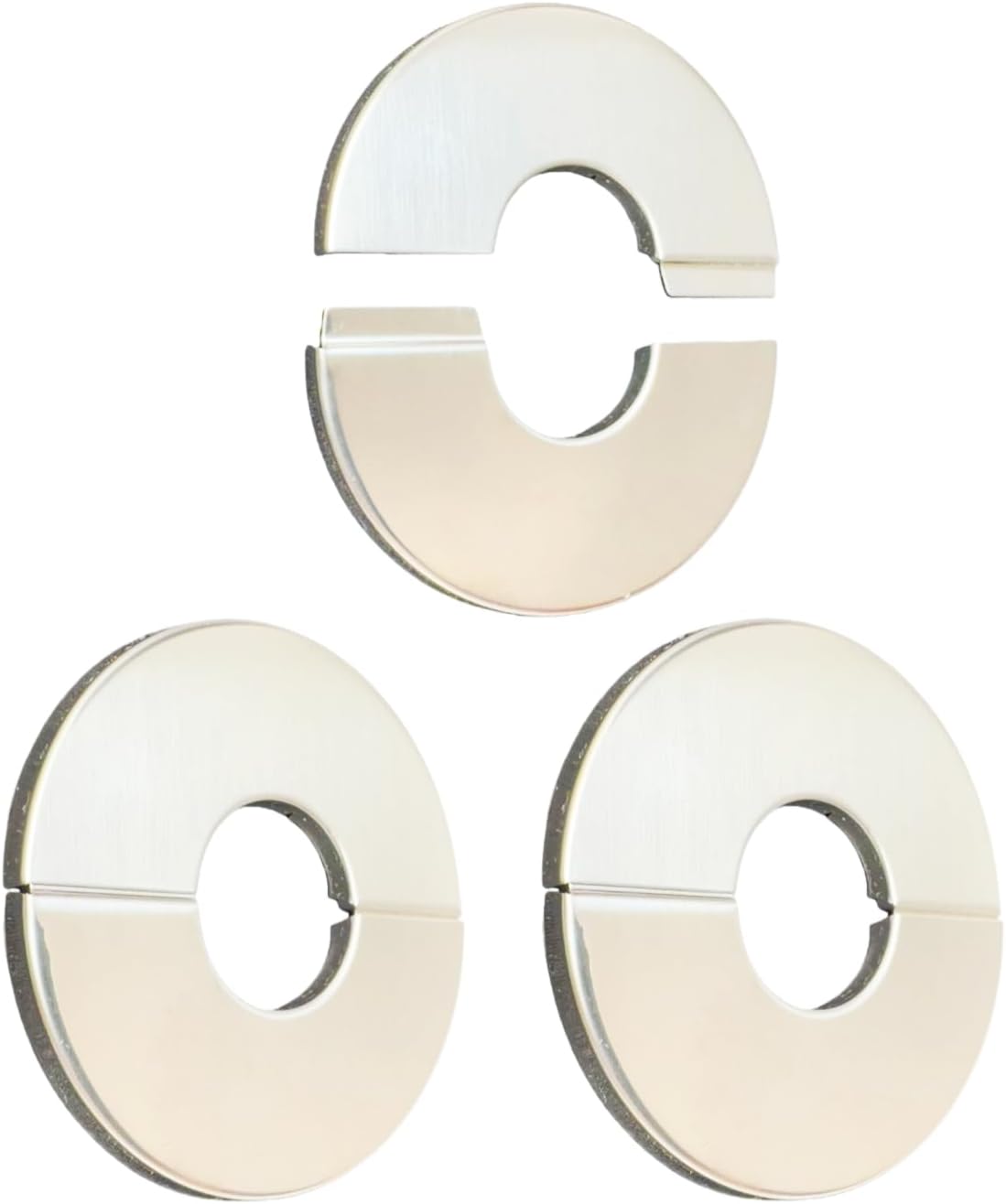 Brida dividida pared 23mm acero inox 3 pzas plata