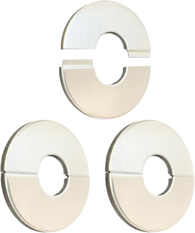 Brida dividida pared 23mm acero inox 3 pzas plata