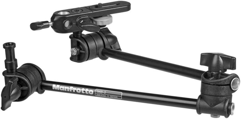 Brazo articulado 2 secciones soporte cámara clamp negro