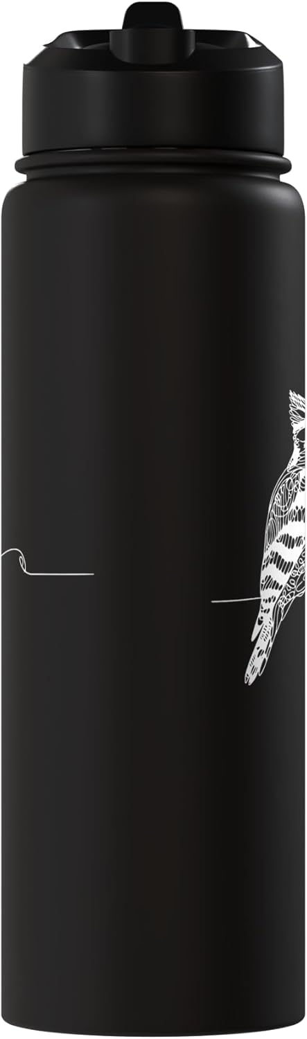 Bottella de agua acero inoxidable aislada para observador de aves