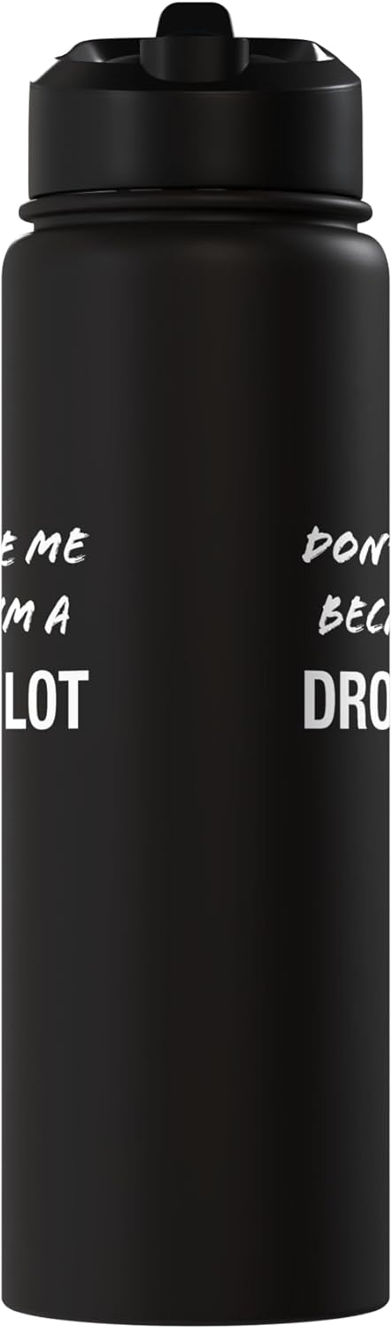 Botella de agua aislada acero inoxidable divertida para piloto de dron