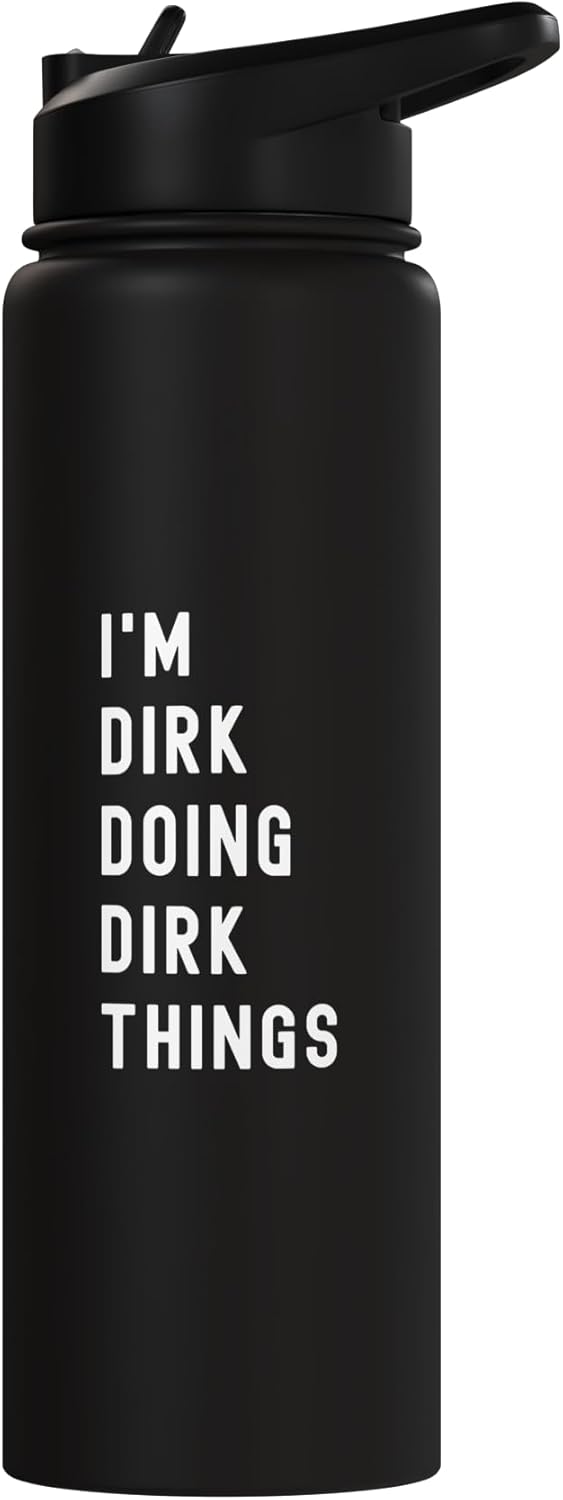 Botella de agua acero inoxidable aislada Dirk Doing Dirk Things