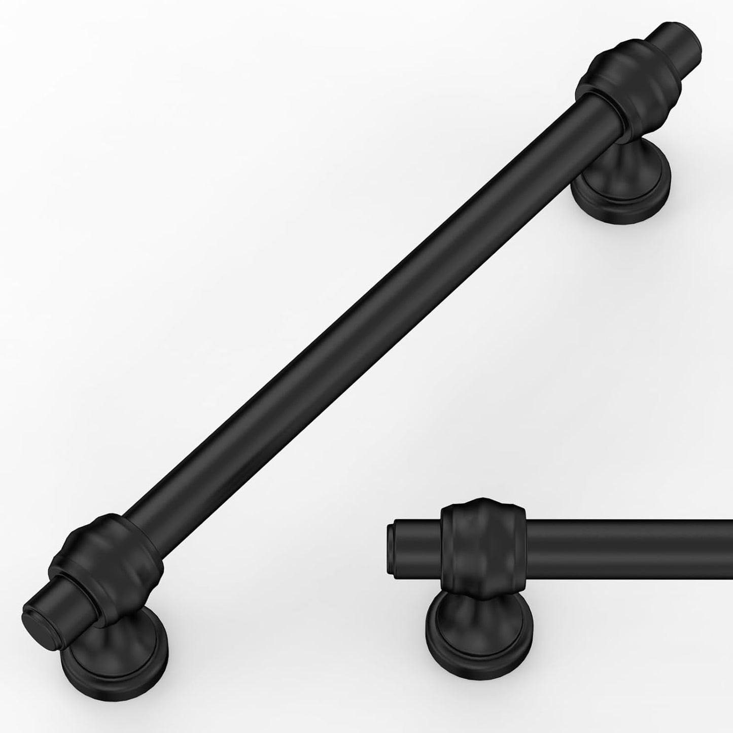 10 Tiradores Gabinete Negro Mate 5pulg para Cocina