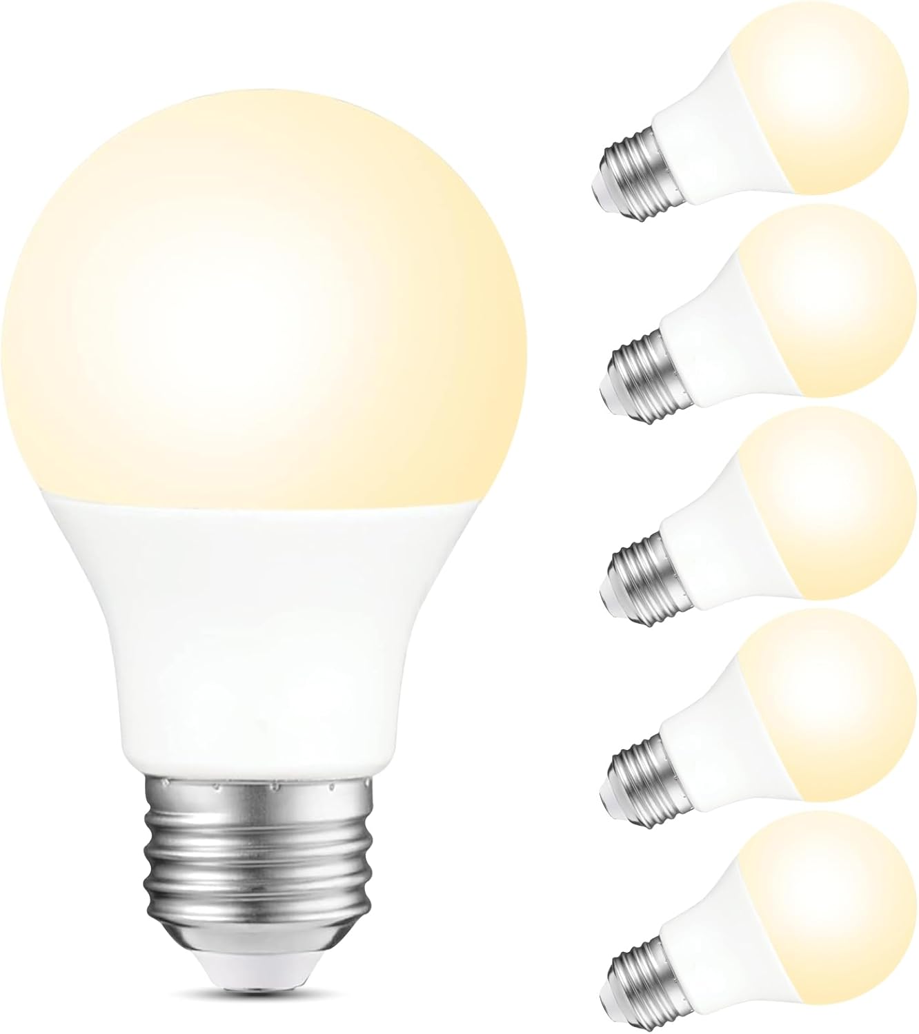 Bombillas LED A19 regulables 8W blanco suave 2700K pack 6