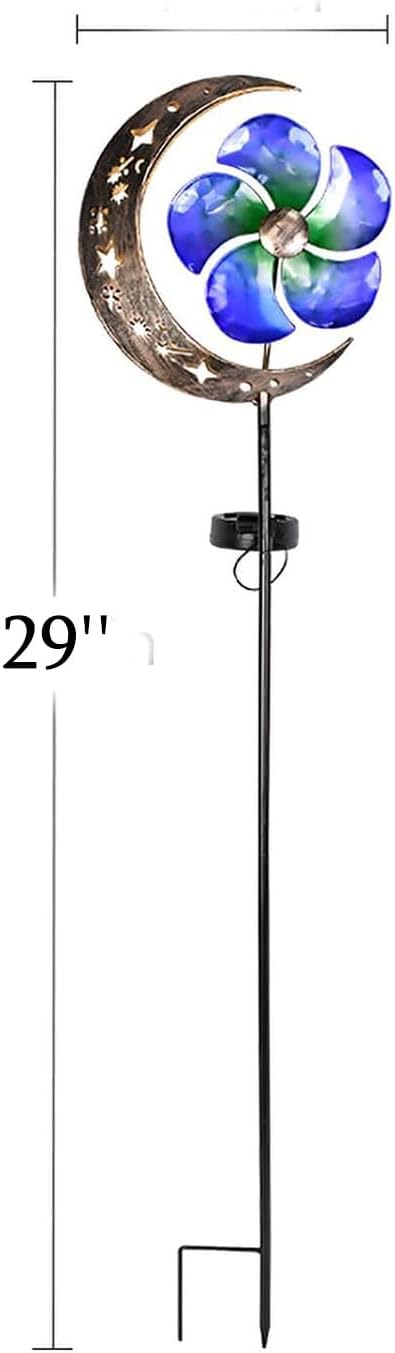 Luz estaca giratoria solar LED blanca para molino de viento