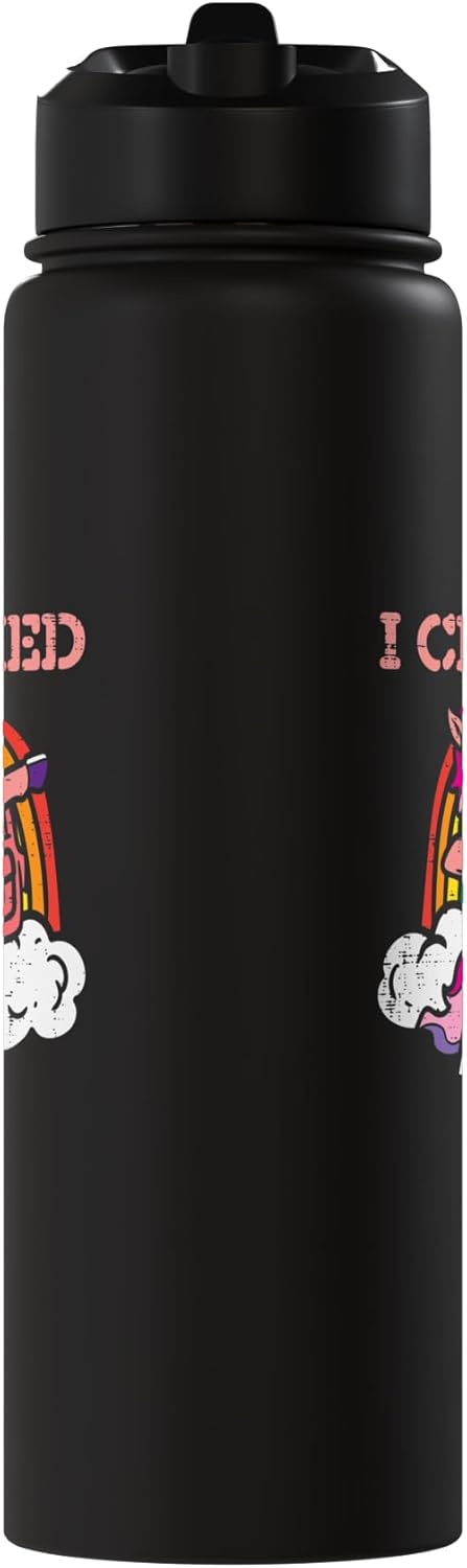 Botella de agua acero inoxidable aislada Unicorn Dab Rainbow