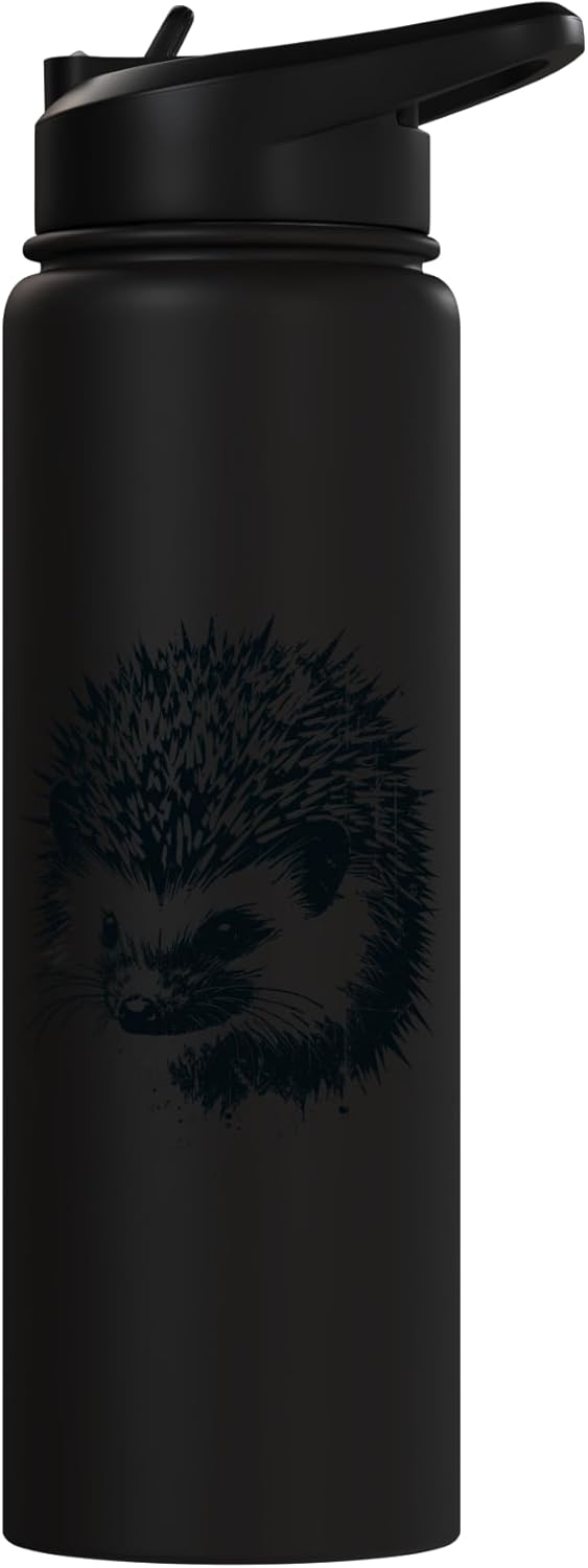 Botella de agua acero inoxidable estilizada estilo grunge con cerdo