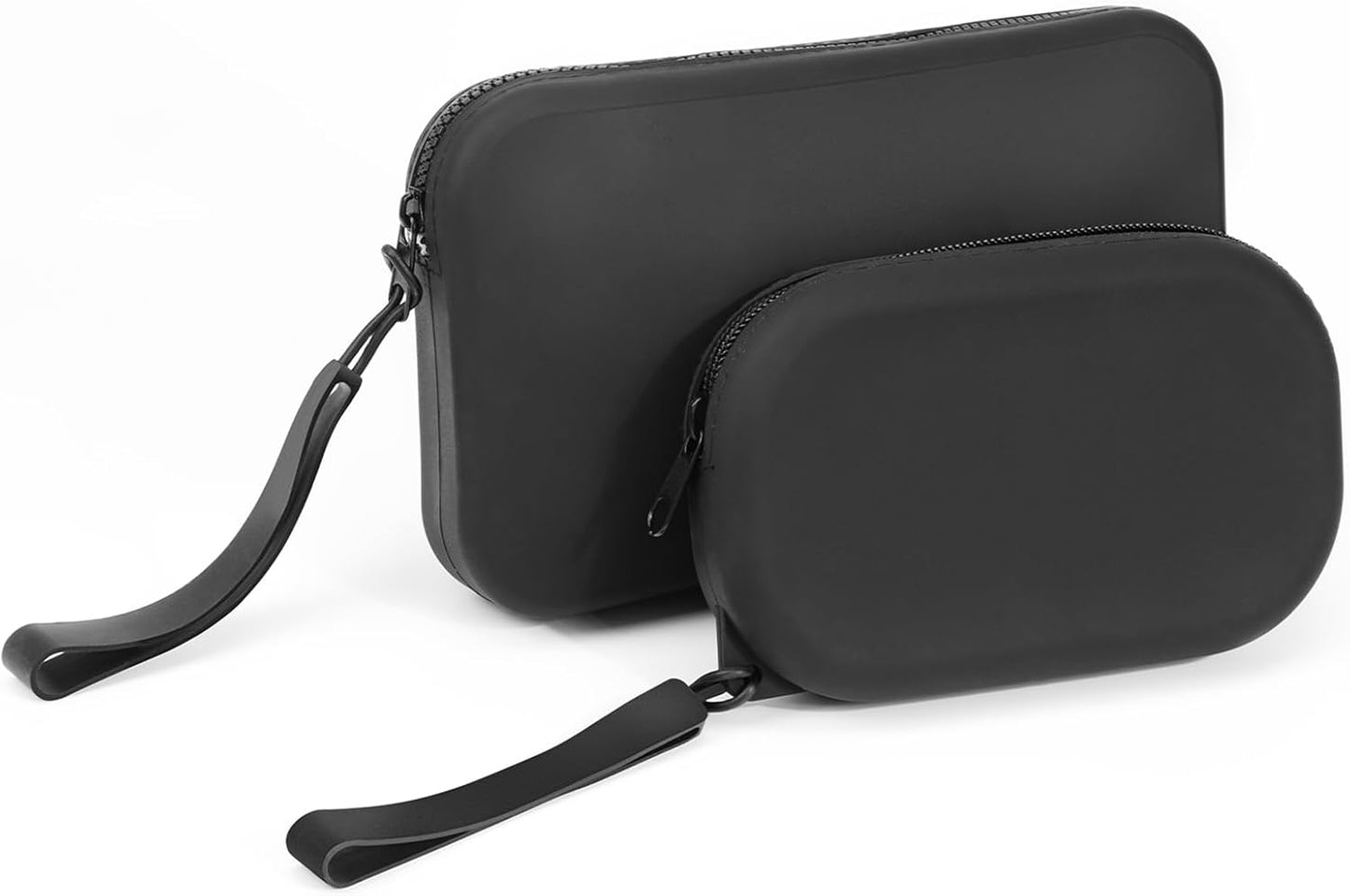 Bolsa maquillaje silicona portátil 2 pzas negro