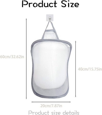 2 Cestas Plegables Ropa Sucia Asa Malla Gris