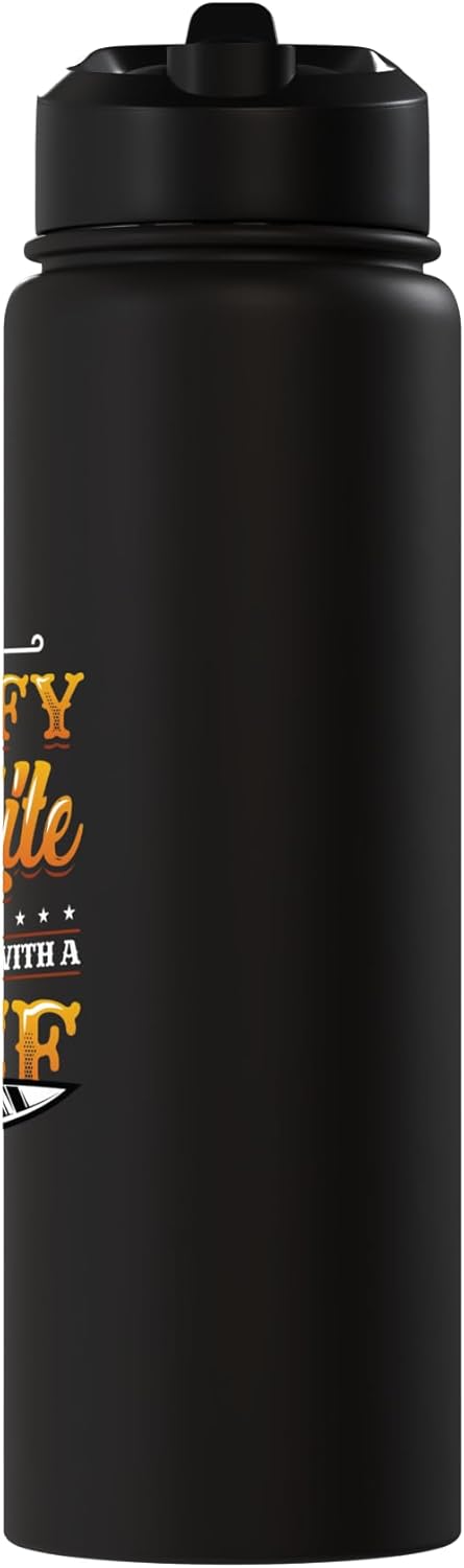 Botella agua acero inox aislada para chef