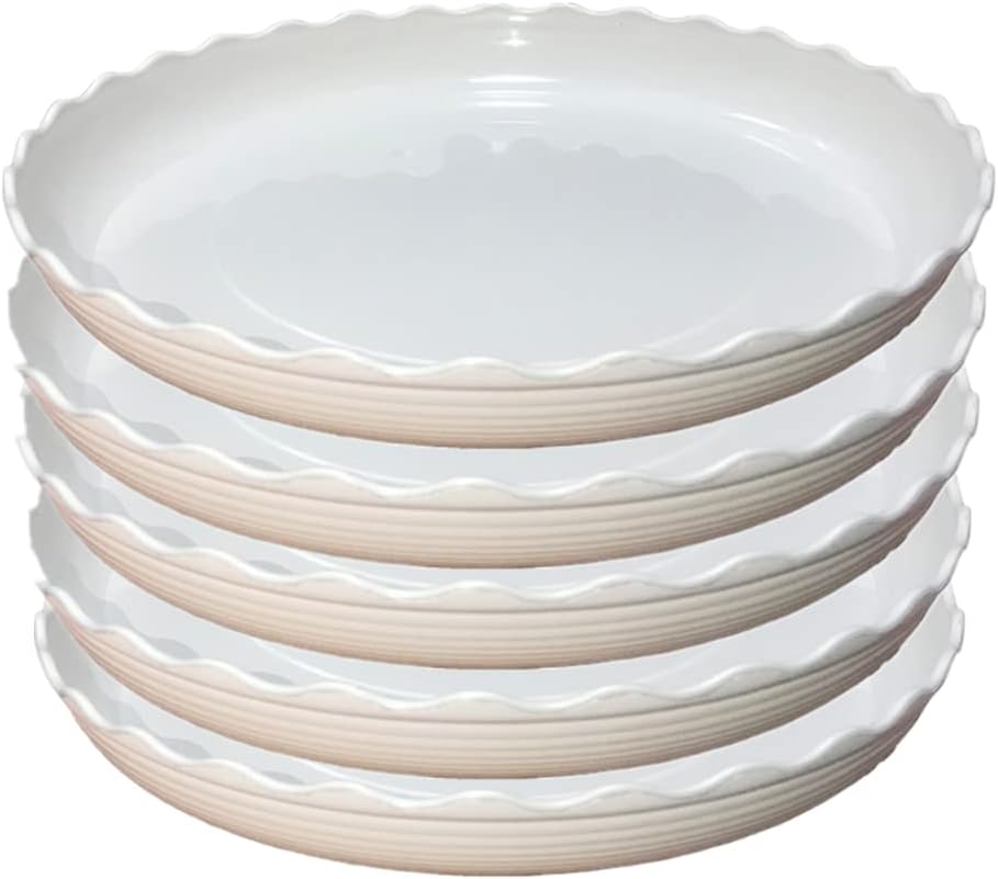 5 Pzas Platillos Gris Claro 12pulg para Plantas Interiores