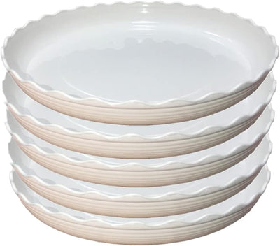5 Pzas Platillos Gris Claro 12pulg para Plantas Interiores