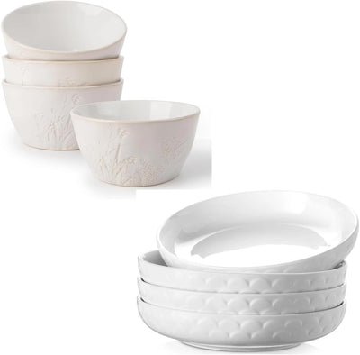 Set 4 Cuencos de Pasta y 4 Cuencos Sopa 32oz
