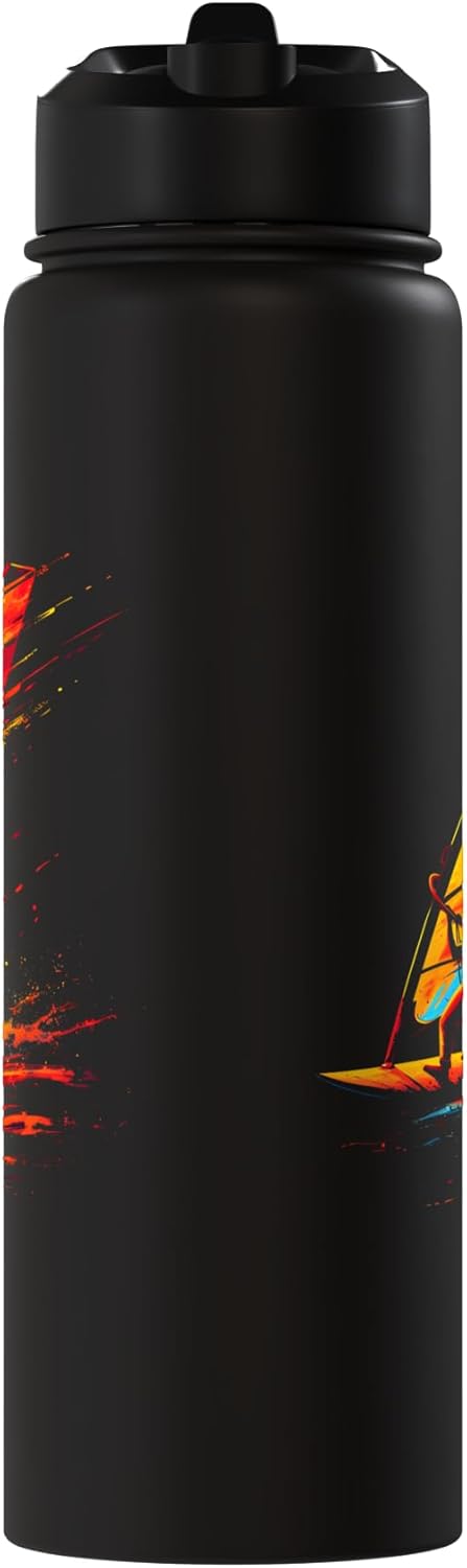 Botella de agua aislada de acero inoxidable windsurfing 90s