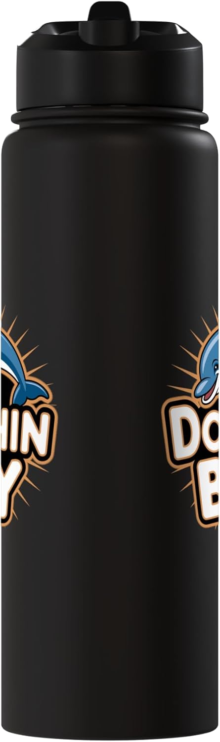 Botella de agua acero inoxidable aislada para niños Dolphin Boy