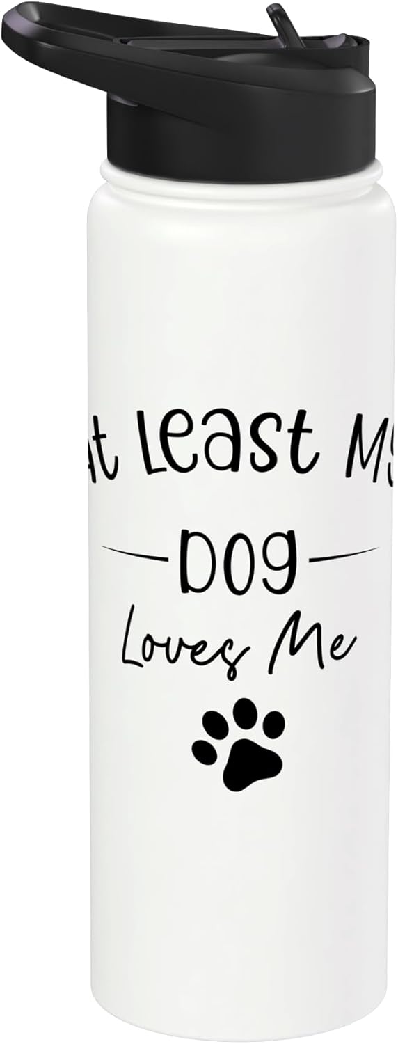 Botella de agua aislada para amante de perros en acero inoxidable
