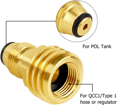 Adaptador tanque propano válvula POL a manguera QCC1