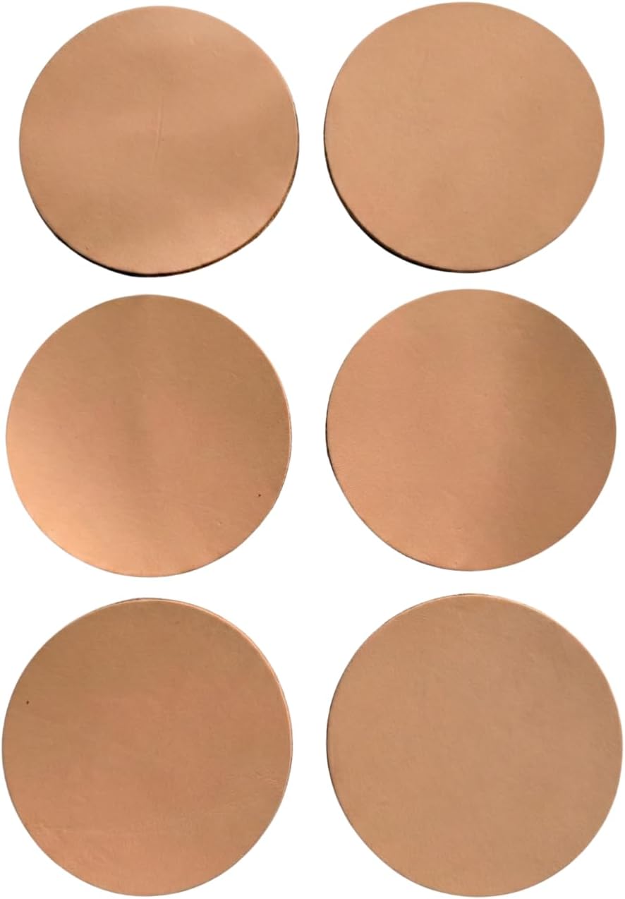 Juego de 6 posavasos de cuero natural antideslizante para hogar, oficina y cocina